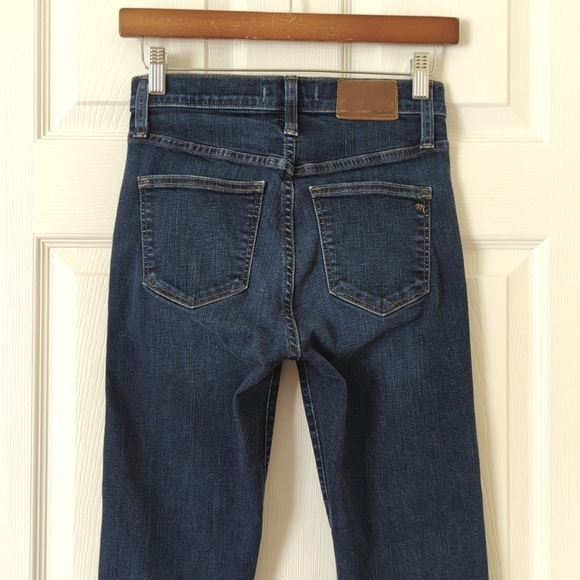 Madewell Classic 10" High Rise Dark Indigo Wash Ankle Length Skinny Jeans 25 - Picture 5 of 16